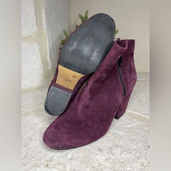 1.State burgundy suede side zip booties sz 7.5 - Picture 6 of 10